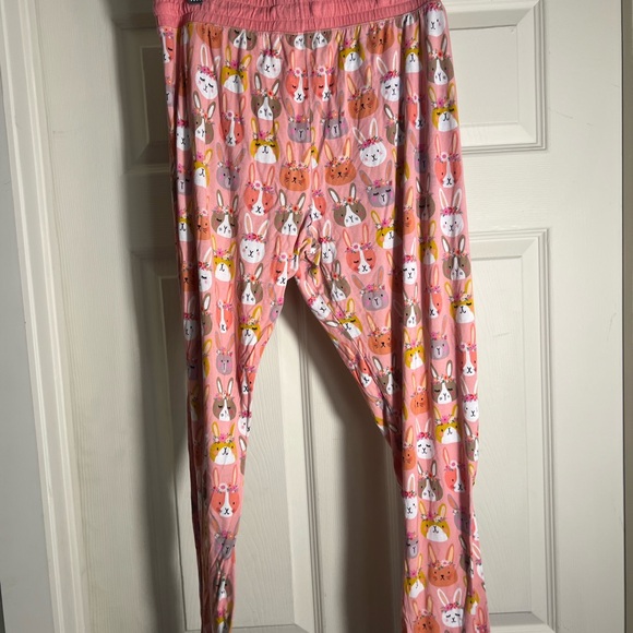 Little Sleepies Bunny Print Pajama Bottoms - Pink and White small mark - Picture 6 of 6
